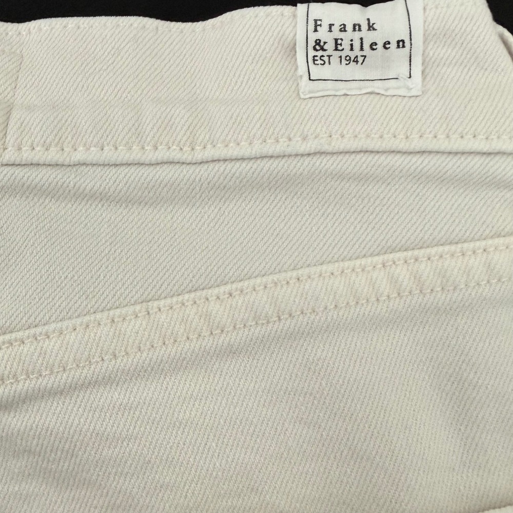 Frank & Eileen Monaghan Straight Leg Jeans Women 27 High Rise White Quiet Luxury - Picture 4 of 16